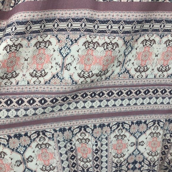 L*Space Remini hi-lo cream pink printed thin rayon maxi dress / cover-up SP - Picture 9 of 16